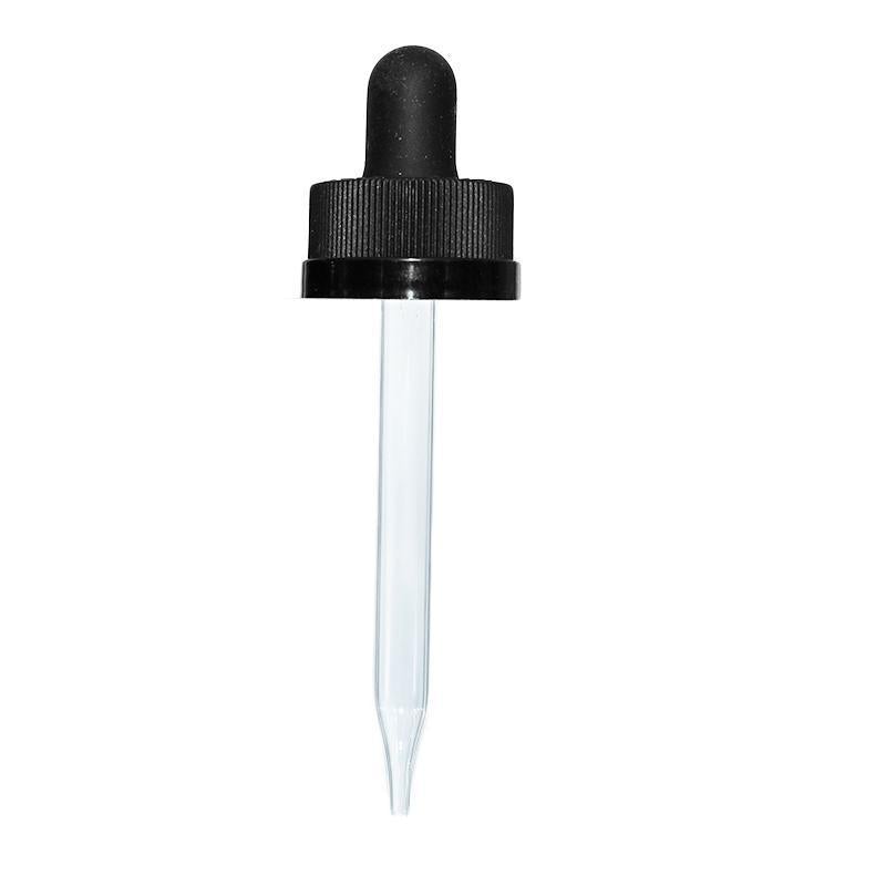 1 oz. Clear Boston Round with Black Child-Resistant Dropper (20/400) (V8) (V8)