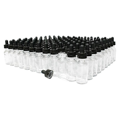 1 oz. Clear Boston Round with Black Child-Resistant Dropper (20/400) (V8) (V8)