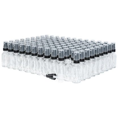 1 oz. Clear Boston Round with Black Fine-Mist Sprayer (Smooth) (.16 ml Per Spray) (20/400) (V23) (V20)