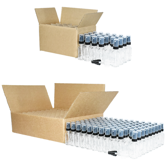 1 oz. Clear Boston Round with Black Fine-Mist Sprayer (Smooth) (.16 ml Per Spray) (20/400) (V23) (V20)