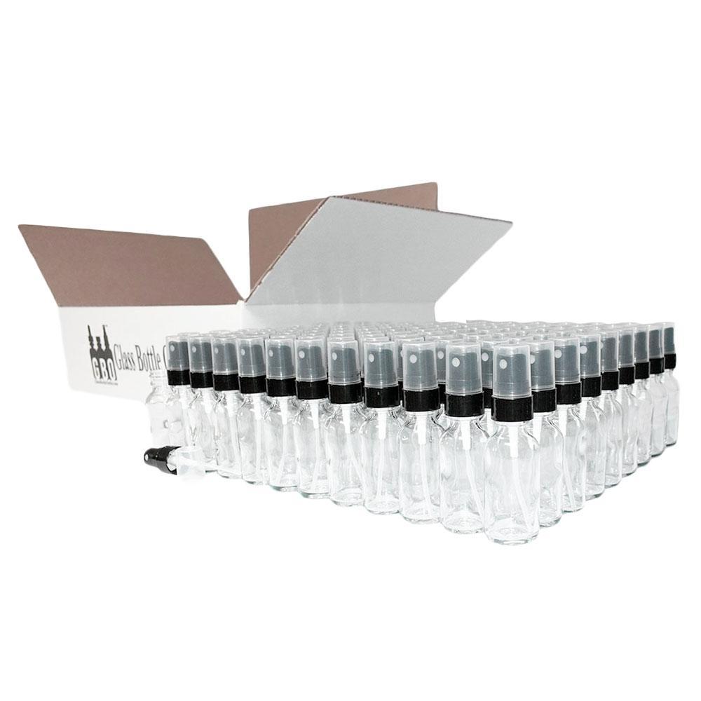 1 oz. Clear Boston Round with Black Fine-Mist Sprayer (Smooth) (.16 ml Per Spray) (20/400) (V4) (V20)