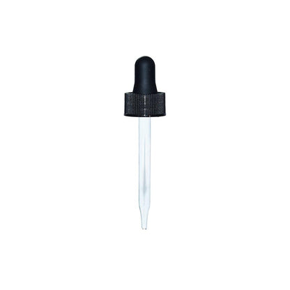 1 oz. Clear Boston Round with Black Glass Dropper (20/400) (V8) (V8)