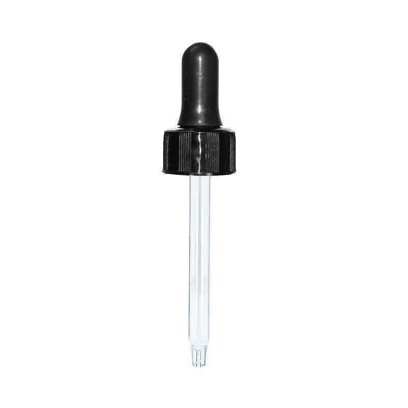 1 oz. Clear Boston Round with Black Nitrile Glass Dropper (20/400) (V7) (V12)