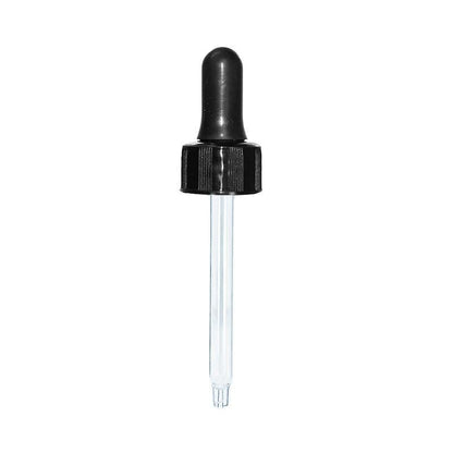 1 oz. Clear Boston Round with Black Nitrile Glass Dropper (20/400) (V7) (V12)