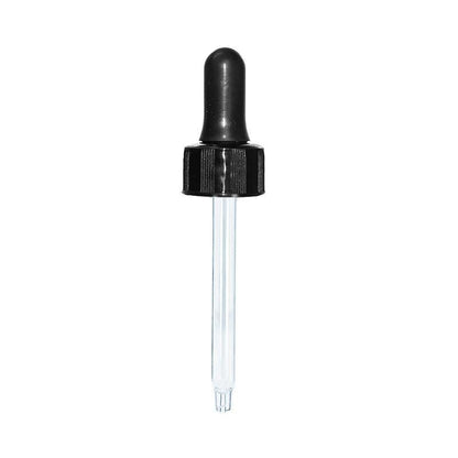 1 oz. Clear Boston Round with Black Nitrile Glass Dropper (20/400) (V8) (V12)