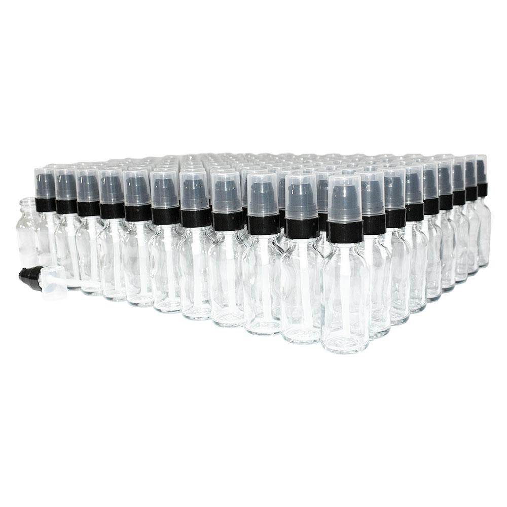 1 oz. Clear Boston Round with Black Treatment Pump (20/400) (V4) (V15)