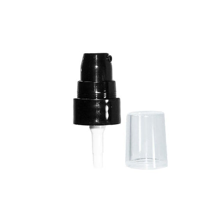 1 oz. Clear Boston Round with Black Treatment Pump (20/400) (V7) (V15)
