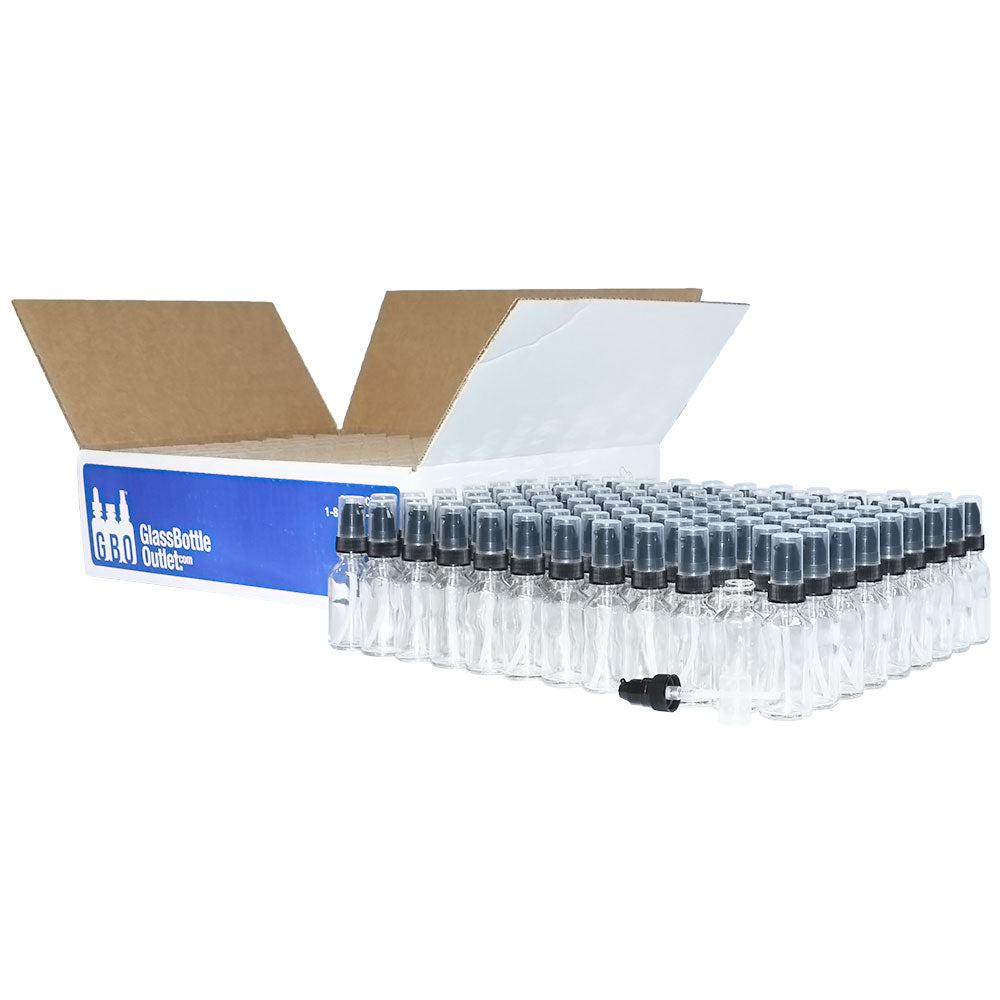 1 oz. Clear Boston Round with Black Treatment Pump (20/400) (V7) (V20)