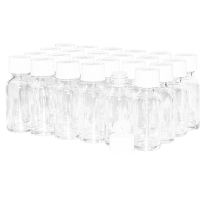 1 oz. Clear Boston Round with Reducer and White Child-Resistant Cap (20/400) (V23) (V6)