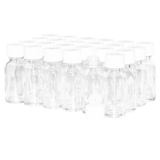 1 oz. Clear Boston Round with Reducer and White Child-Resistant Cap (20/400) (V23) (V6)