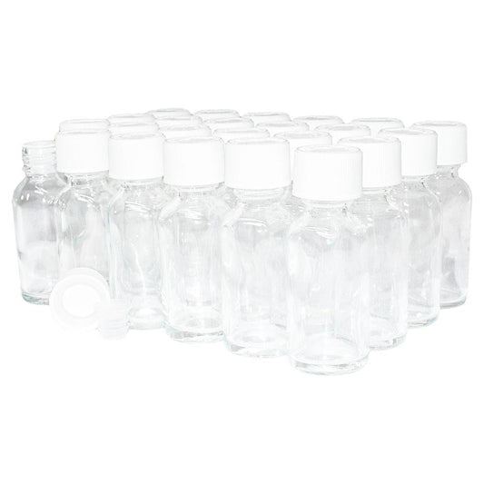 1 oz. Clear Boston Round with Reducer and White Child-Resistant Cap (20/400) (V7) (V1)