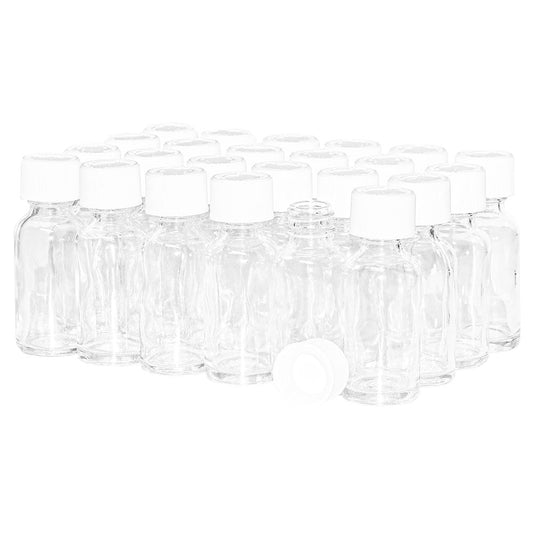 1 oz. Clear Boston Round with White Child-Resistant Cap (20/400) (V23) (V1)