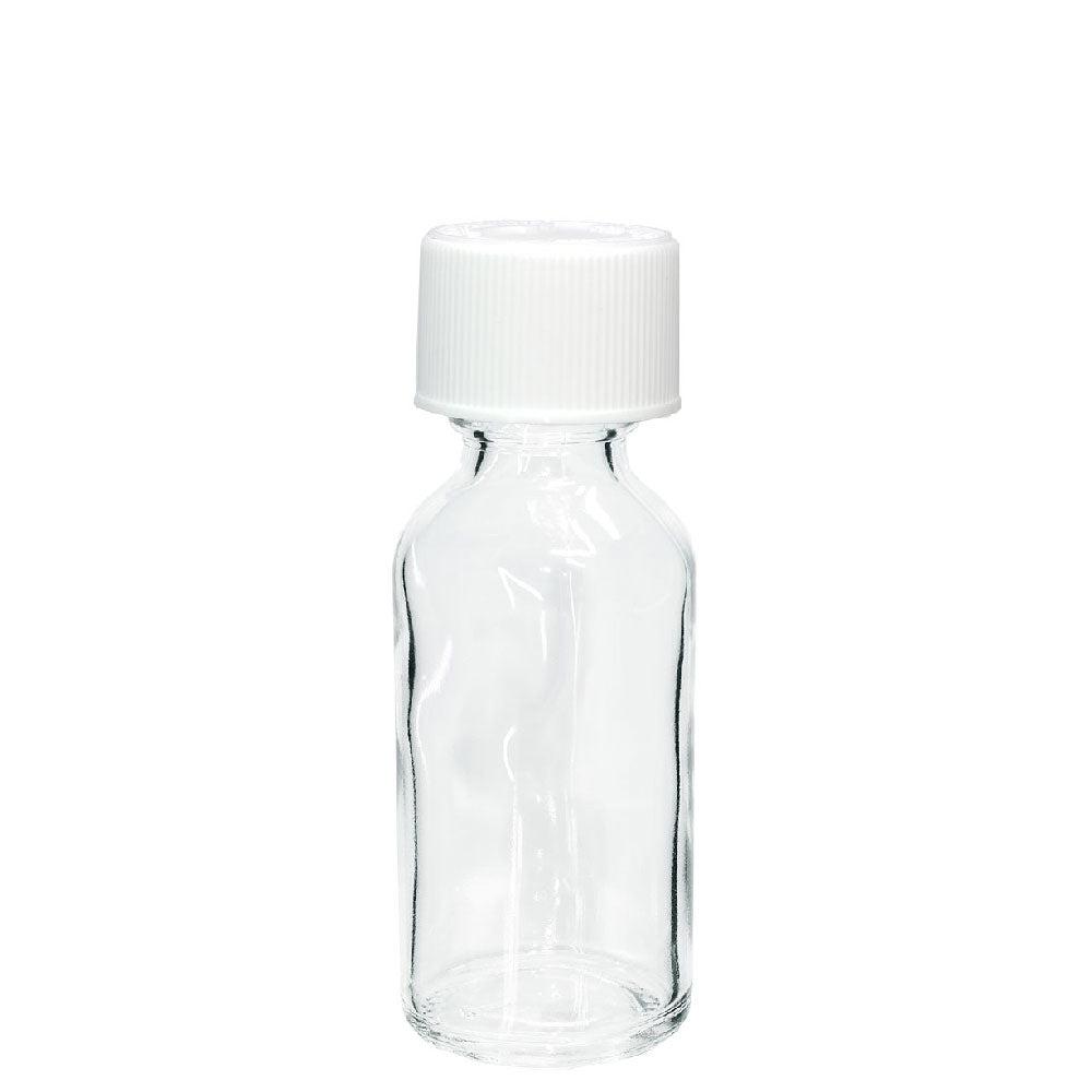 1 oz. Clear Boston Round with White Child-Resistant Cap (20/400) (V7) (V1)