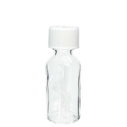 1 oz. Clear Boston Round with White Child-Resistant Cap (20/400) (V7) (V1)
