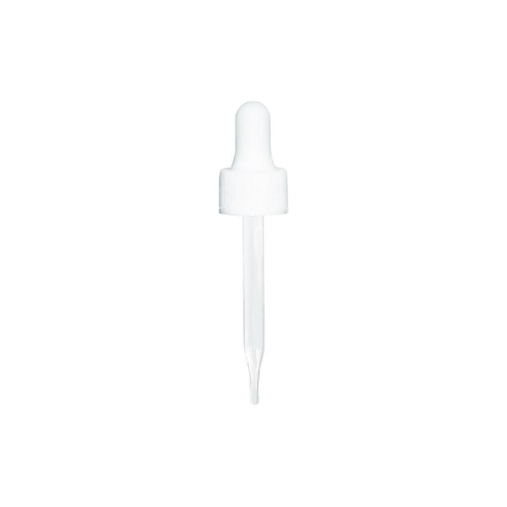 1 oz. Clear Boston Round with White Glass Dropper (20/400) (V20) (V8)