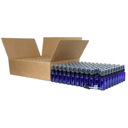 1 oz. Cobalt Blue Boston Round with Black Fine-Mist Sprayer (Smooth) (.16 ml Per Spray) (20/400) (V23) (V20)