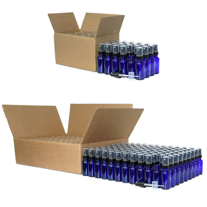 1 oz. Cobalt Blue Boston Round with Black Fine-Mist Sprayer (Smooth) (.16 ml Per Spray) (20/400) (V23) (V20)