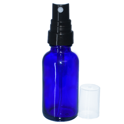 1 oz. Cobalt Blue Boston Round with Black Fine-Mist Sprayer (Smooth) (.16 ml Per Spray) (20/400) (V23) (V20)