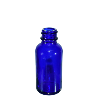 1 oz. Cobalt Blue Boston Round with Black Glass Dropper (20/400) (V23) (V20)
