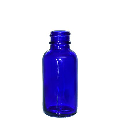 1 oz. Cobalt Blue Boston Round with Black Graduated Nitrile Glass Dropper (20/400) (V23) (V5)
