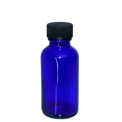 1 oz. Cobalt Blue Boston Round with Reducer and Black Cap (20/400) (V23) (V6)