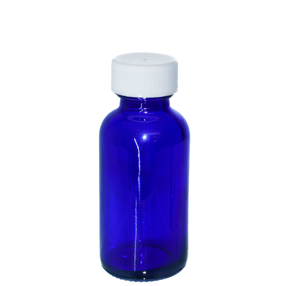 1 oz. Cobalt Blue Boston Round with White Cap (20/400) (V23) (V1)