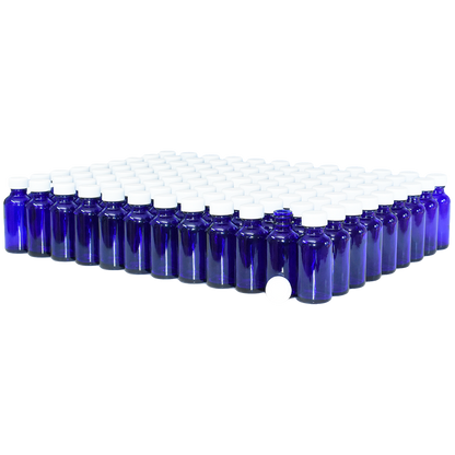 1 oz. Cobalt Blue Boston Round with White Cap (20/400) (V23) (V1)