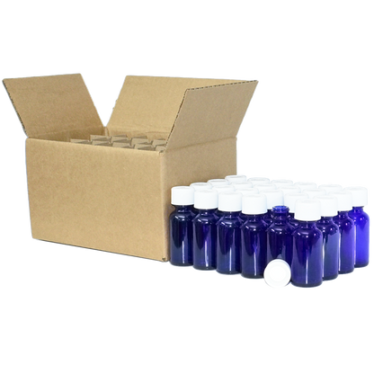 1 oz. Cobalt Blue Boston Round with White Child-Resistant Cap (20/400) (V23) (V1)
