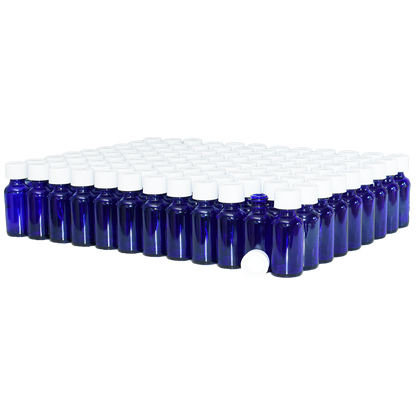 1 oz. Cobalt Blue Boston Round with White Child-Resistant Cap (20/400) (V23) (V6)