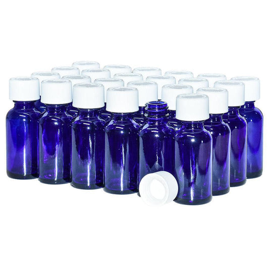 1 oz. Cobalt Blue Boston Round with White Child-Resistant Cap (20/400) (V23) (V1)