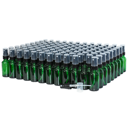 1 oz. Green Boston Round with Black Fine-Mist Sprayer (Smooth) (.16 ml Per Spray) (20/400) (V23) (V20)