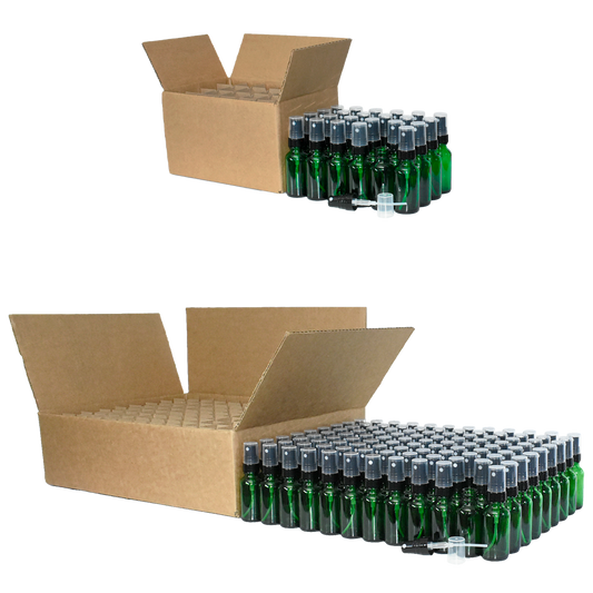 1 oz. Green Boston Round with Black Fine-Mist Sprayer (Smooth) (.16 ml Per Spray) (20/400) (V23) (V20)