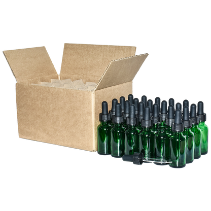 1 oz. Green Boston Round with Black Glass Dropper (20/400) (V23) (V20)