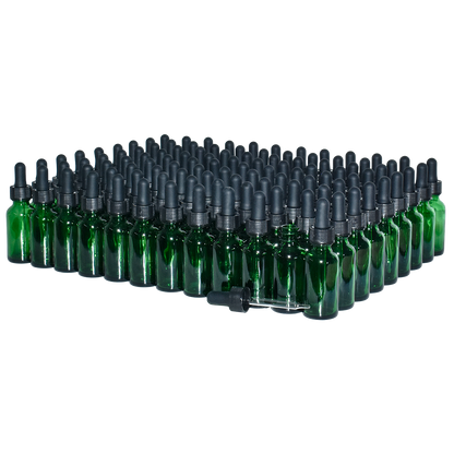 1 oz. Green Boston Round with Black Glass Dropper (20/400) (V23) (V20)