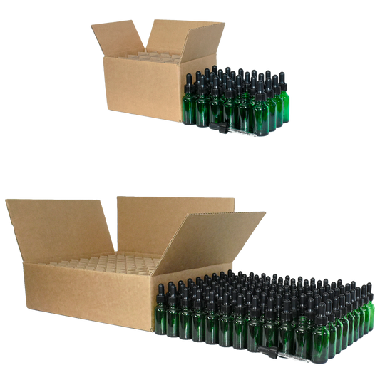 1 oz. Green Boston Round with Black Graduated Nitrile Glass Dropper (20/400) (V23) (V5)
