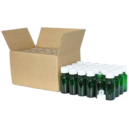 1 oz. Green Boston Round with Reducer and White Child-Resistant Cap (20/400) (V23) (V1)