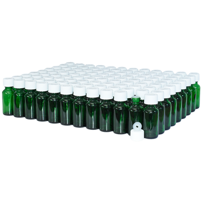 1 oz. Green Boston Round with Reducer and White Child-Resistant Cap (20/400) (V23) (V1)