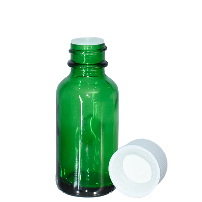1 oz. Green Boston Round with Reducer and White Child-Resistant Cap (20/400) (V23) (V6)