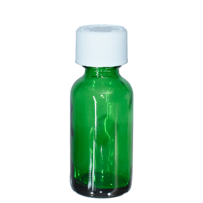 1 oz. Green Boston Round with Reducer and White Child-Resistant Cap (20/400) (V23) (V6)