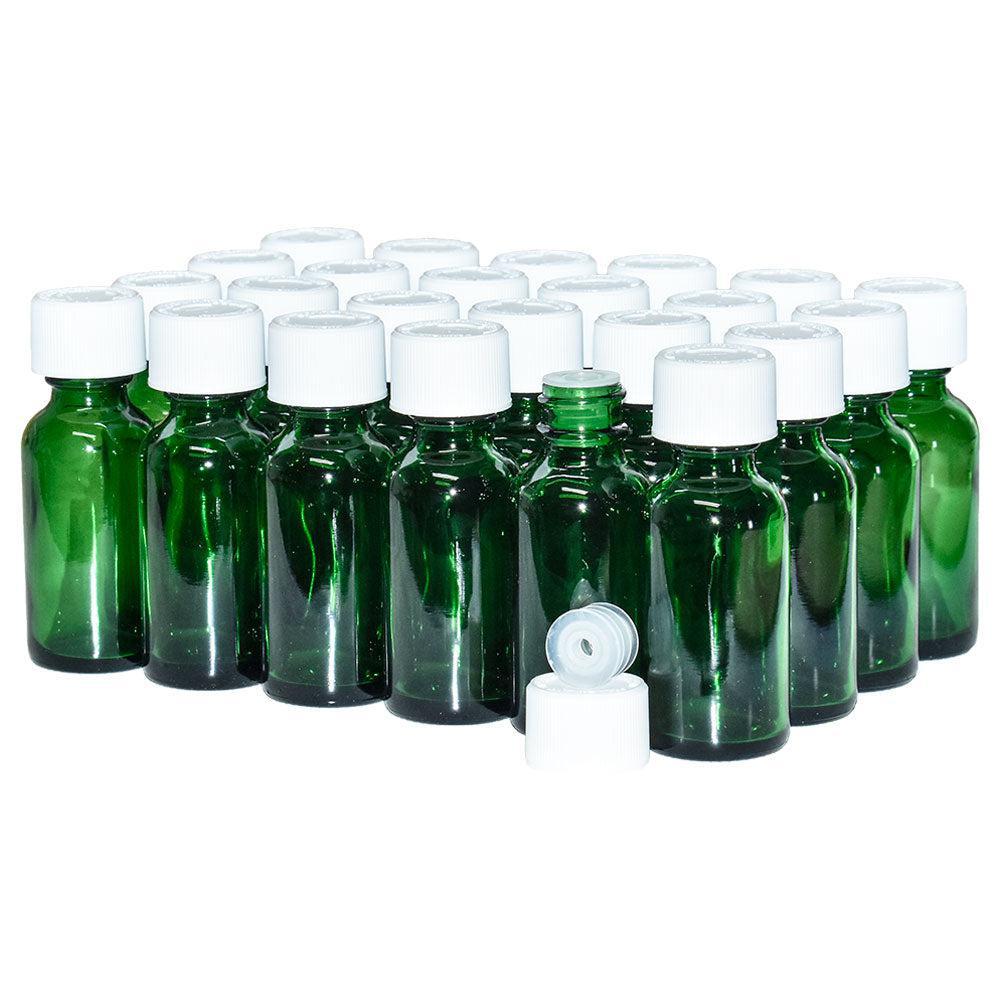 1 oz. Green Boston Round with Reducer and White Child-Resistant Cap (20/400) (V23) (V6)