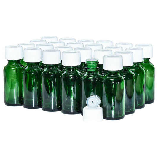 1 oz. Green Boston Round with Reducer and White Child-Resistant Cap (20/400) (V23) (V6)