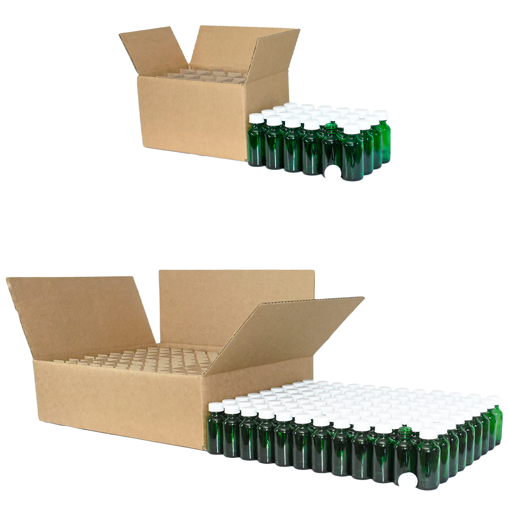 1 oz. Green Boston Round with White Poly Cone Cap (20/400) (V23) (V20)