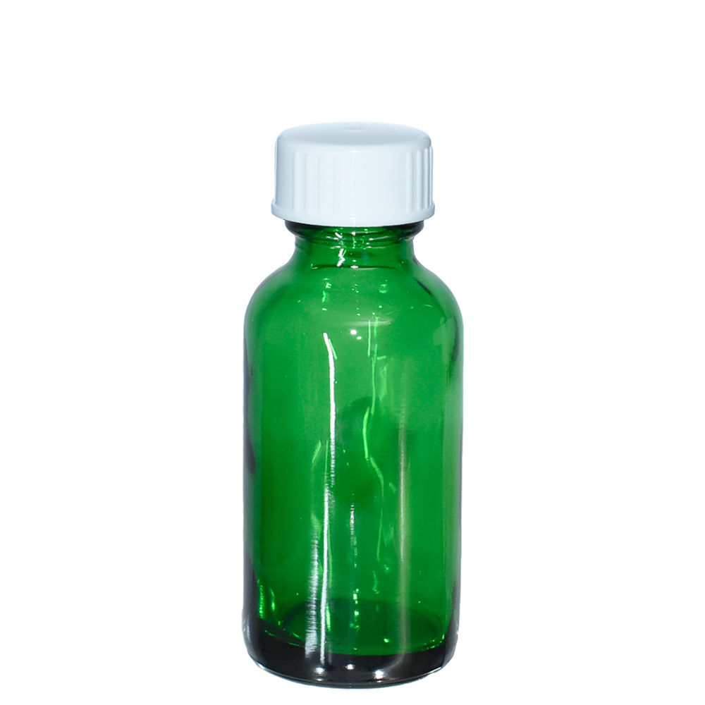1 oz. Green Boston Round with White Poly Cone Cap (20/400) (V23) (V20)