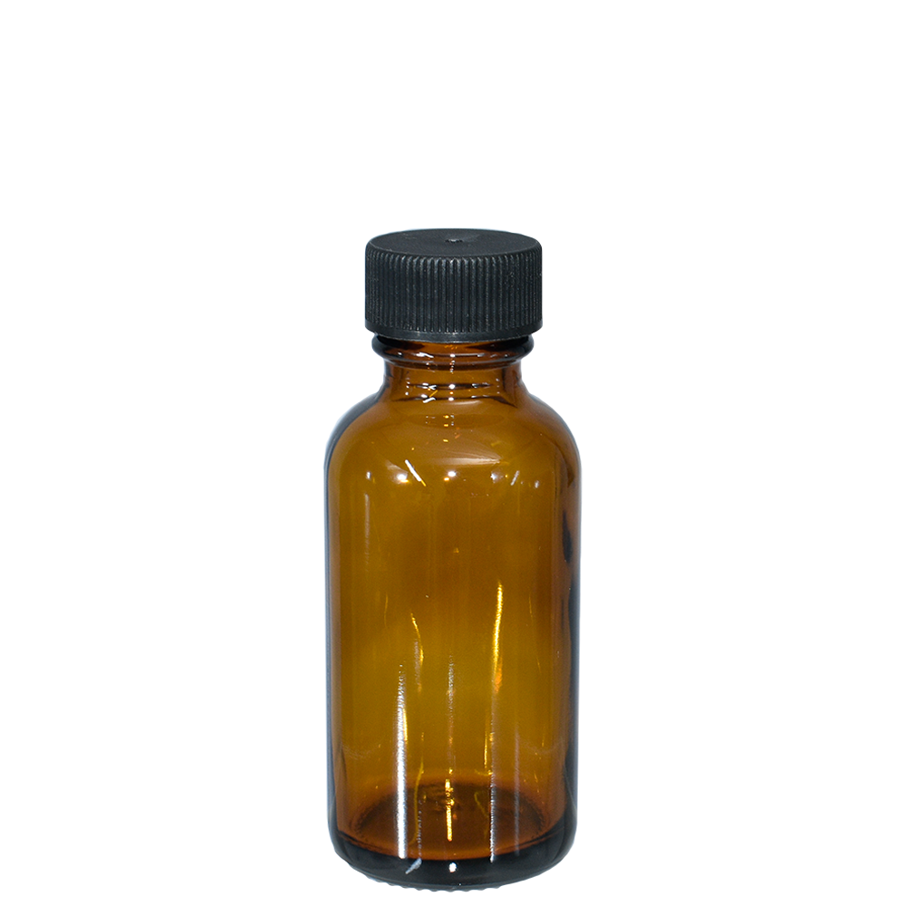 1 oz. Amber Boston Round with Black Cap (20/400) (V23) (V6)