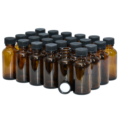 1 oz. Amber Boston Round with Black Cap (20/400) (V8) (V6)