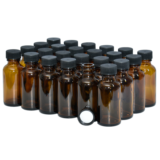 1 oz. Amber Boston Round with Black Cap (20/400) (V8) (V6)
