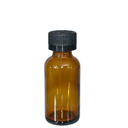 1 oz. Amber Boston Round with Black Child-Resistant Cap (20/400) (V23) (V6)