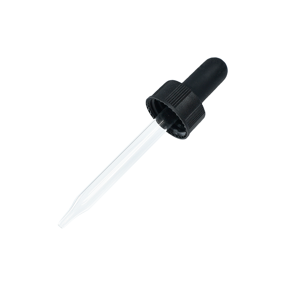 1 oz. Amber Boston Round with Black Glass Dropper (20/400) (V23) (V23)