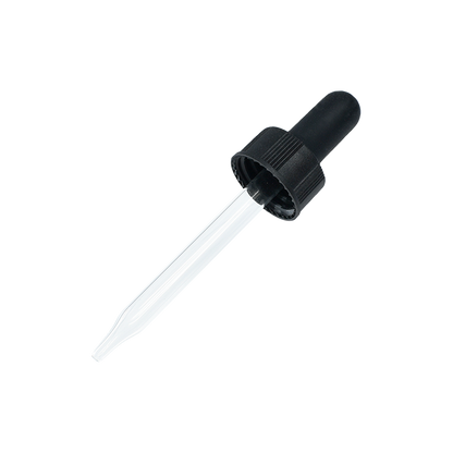 1 oz. Amber Boston Round with Black Glass Dropper (20/400) (V23) (V23)