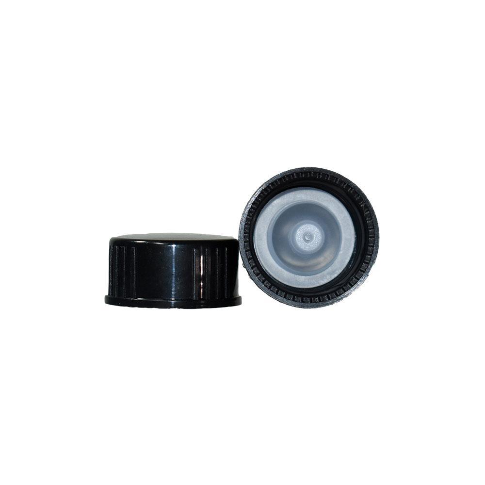 1 oz. Amber Boston Round with Black Poly Cone Cap (20/400) (V8) (V20)